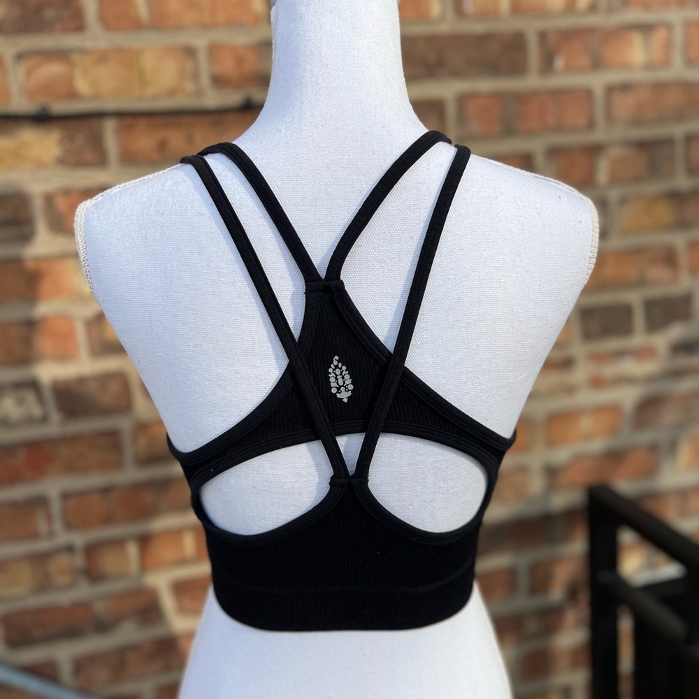 Black Ribbed Women's Bralette - Picture 2 of 3